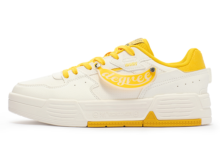 361° Bored Monkey 3.0 Explorer Wear-Resistant Slip-Resistant Low-Top Skateboard Shoes Women's White Yellow