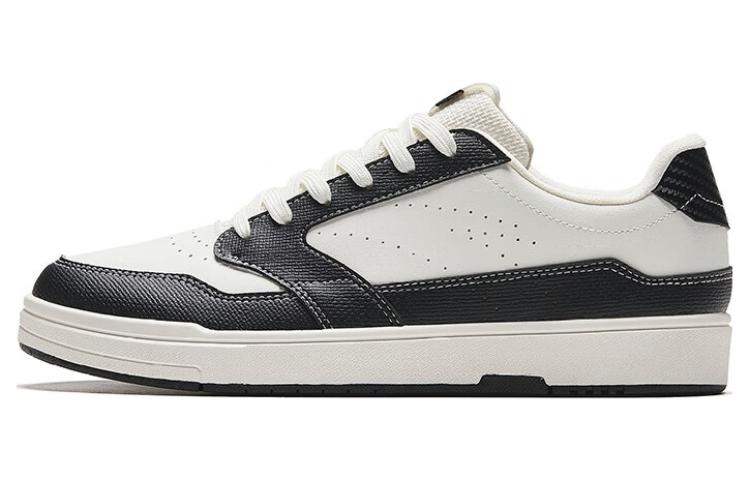 Anta Slip-Resistant Cushioning Impact-Resistant Low-Top Skateboard Shoes Men's Black White
