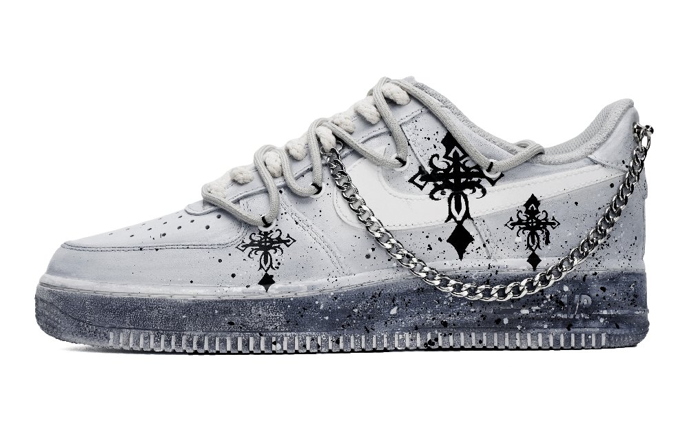 Nike Air Force 1 Low Low-Top Skateboard Shoes Women's Gray Black