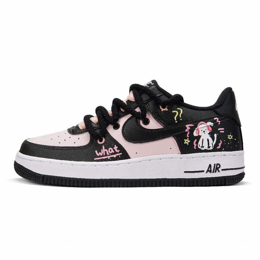 Nike Air Force 1 Low Top Skateboard Shoes GS H Black Pink