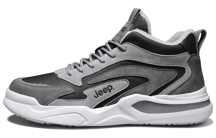 Jeep Mid Top Casual Shoes Men's Black Gray