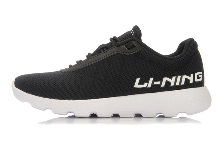 LiNing Cushioned Anti-Slip Wear-Resistant Breathable Lightweight Low-Top Running Shoes Women's Black White