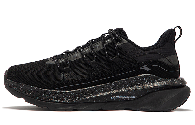 361° Fiery Red Fall And Winter Wear-Resistant Low-Top Running Shoes Men's Obsidian Black/Smoke Gray
