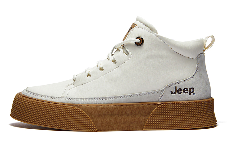 Jeep Mid-Top Skateboard Shoes Men's White