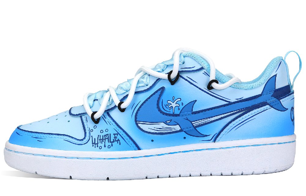 Nike Court Borough Skateboard Shoes Women's Low-Top Blue