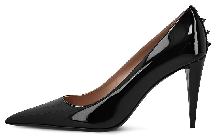 Valentino Rockstud Slim Heel High Heels 9.5cm Women's Black