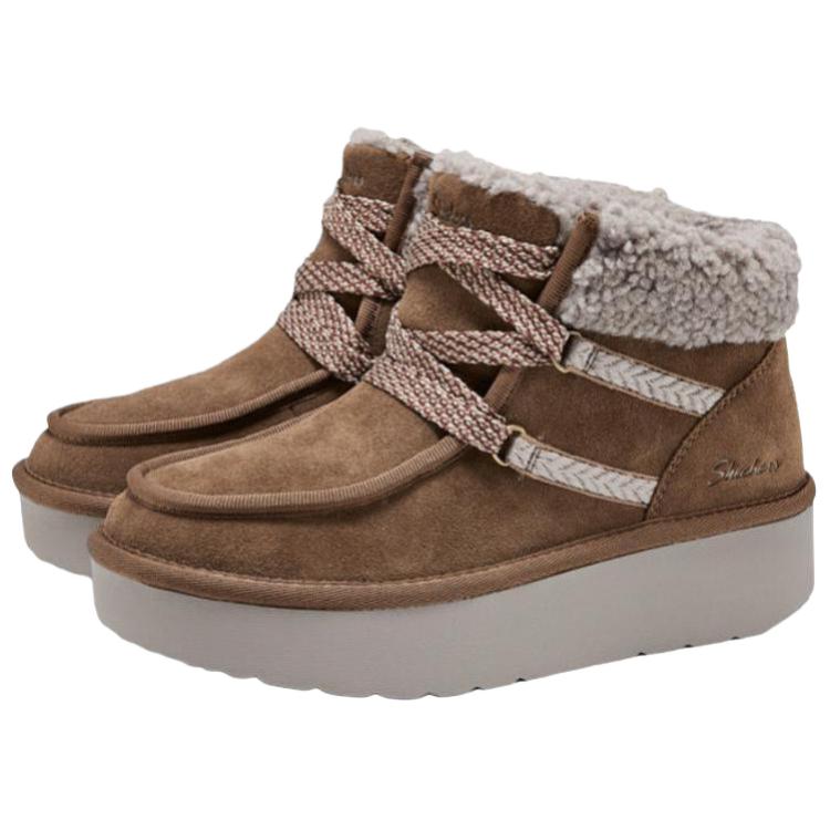 Skechers SUEDE PADDED Thermal Height Increase Crew Snow Boots Women's Chestnut купить в интернет-магазине Yoocart с быстрой доставкой по России.