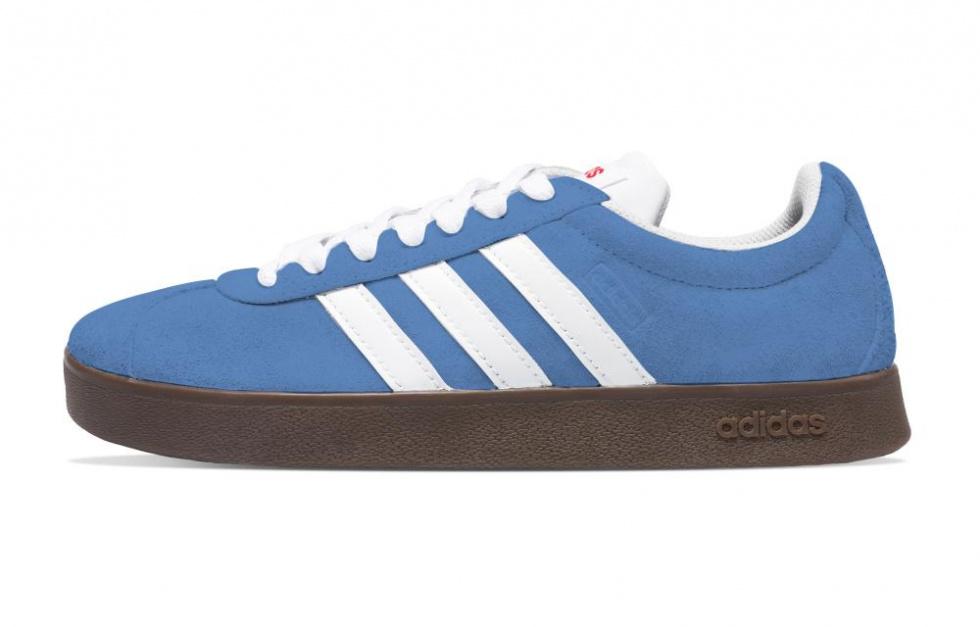 Adidas Neo Vl Court Classic Slip-Resistant Cushioning Wear-Resistant Low-Top Skateboard Shoes Unisex Blue White Brown