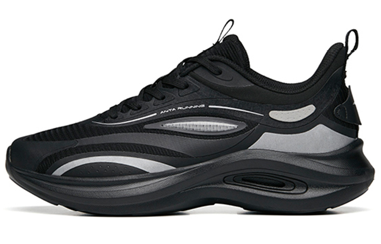 Anta Running Collection Cushioning Anti-Slip And Wear-Resistant Low-Top Running Shoes Women's Black Silver
