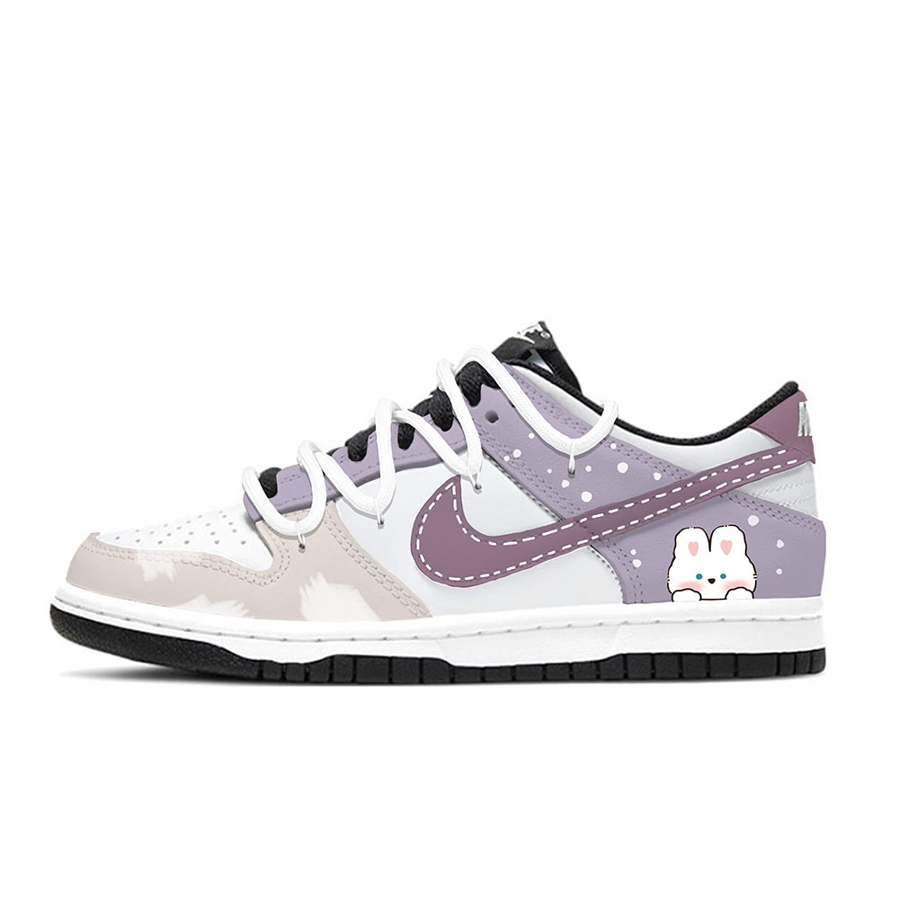 Nike Dunk Abrasion Resistant Low Top Skateboard Shoes Women's Purple White