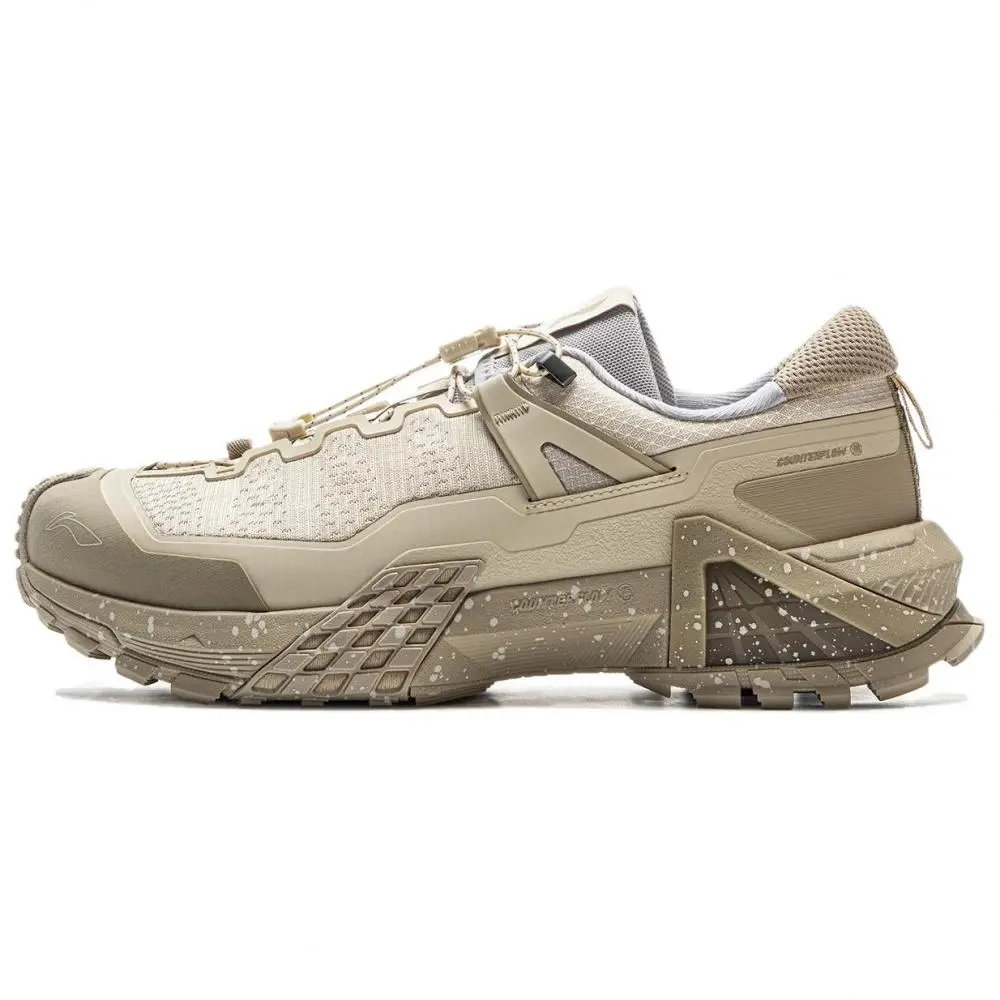 LiNing CF Su Xingchuan Abrasion Resistant Waterproof And Breathable Low Top Hiking Shoes Unisex Seashore Gray