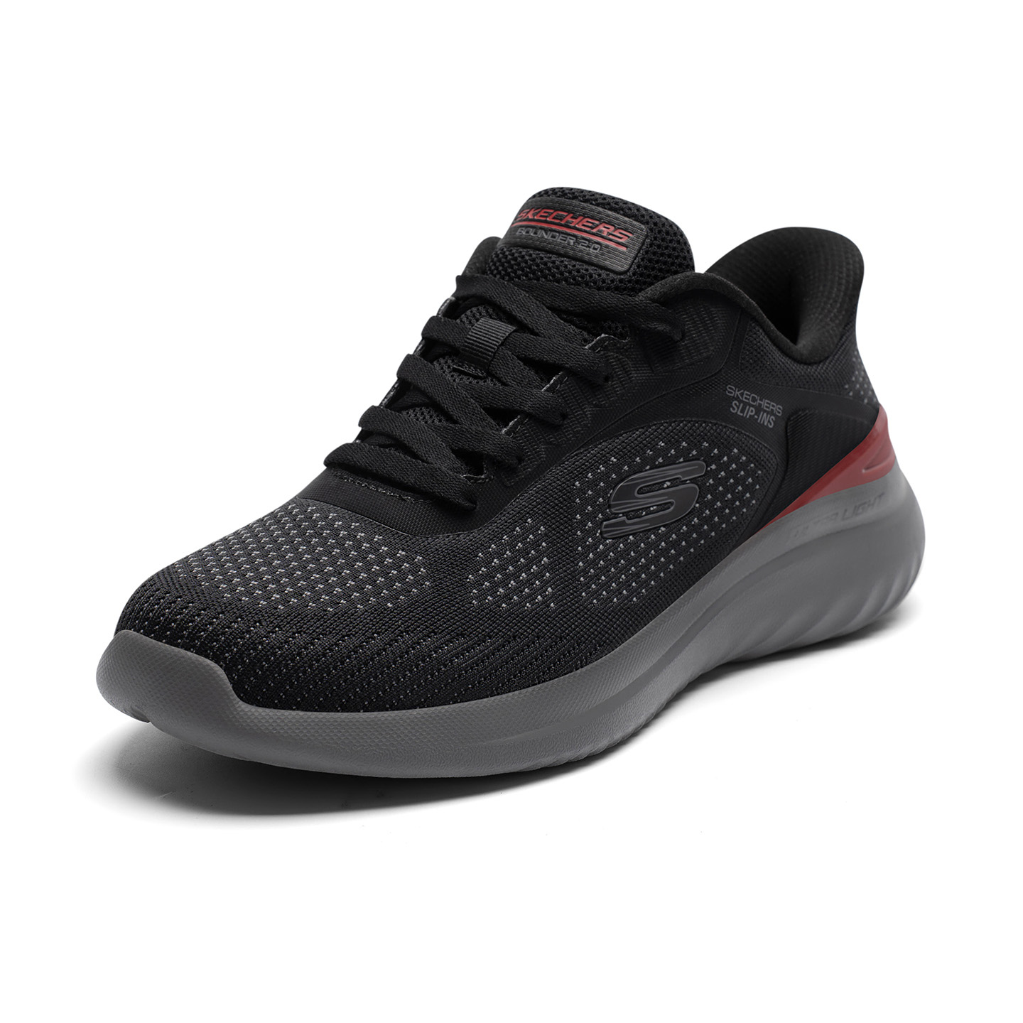 Skechers Slip ins Slip Resistant Low top Casual Shoes Men's Black Red