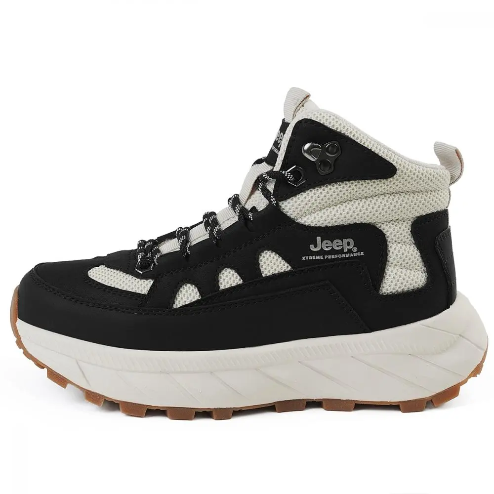 Jeep High Top Outdoor Shoes Unisex Black White