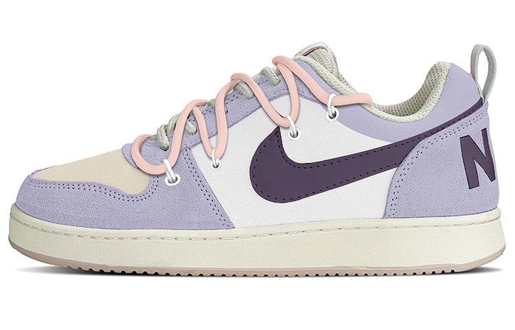 Nike Court Borough PRM Low-Top Skateboard Shoes Women's Gray Purple