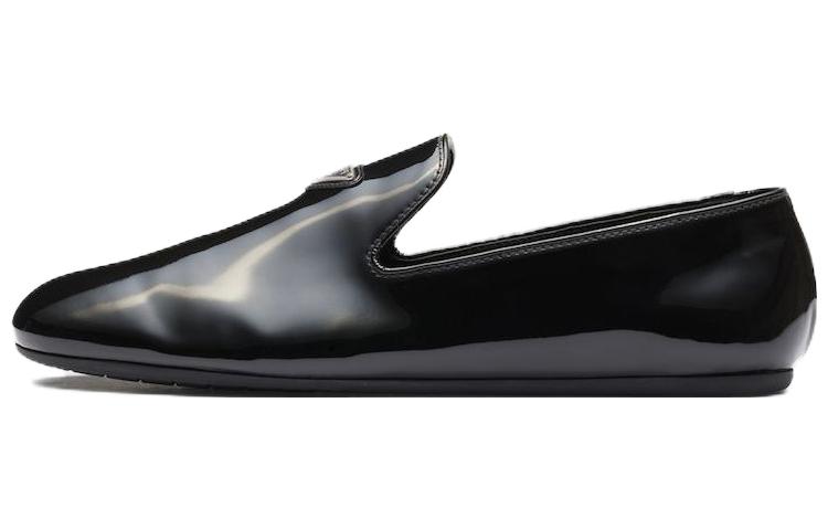 PRADA Triangle-logo Patent-finish Loafers