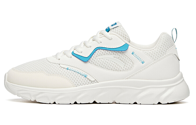 Anta Cushioned Slip-Resistant Abrasion-Resistant Breathable Low-Top Running Shoes Men's White Blue