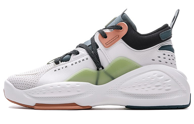 Anta Bastard Life Collection High Top Skateboard Shoes Men's White Green