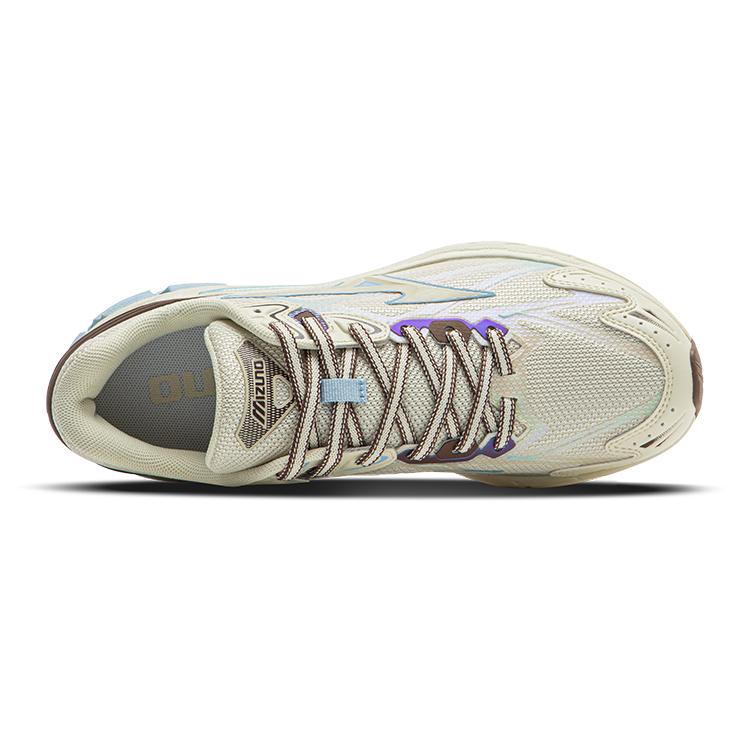 Mizuno Halo Mi Cushioning Anti-Slip Wear-Resistant Breathability Low-Top Running Shoes Women's White Brown Blue