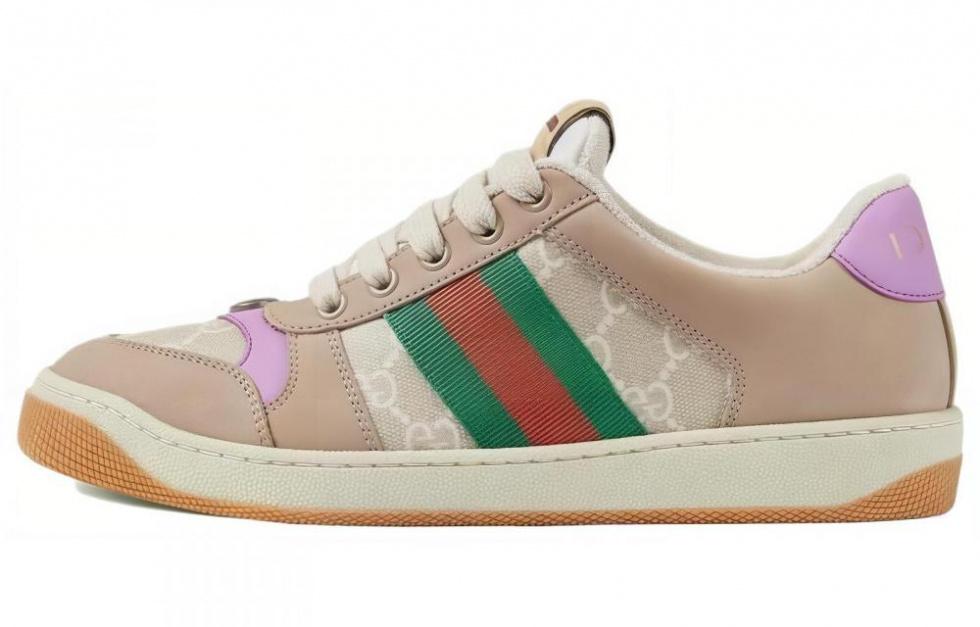 GUCCI Screener Distressed Shoes Low Top Stylish Skateboarding Shoes Women's Multicolor