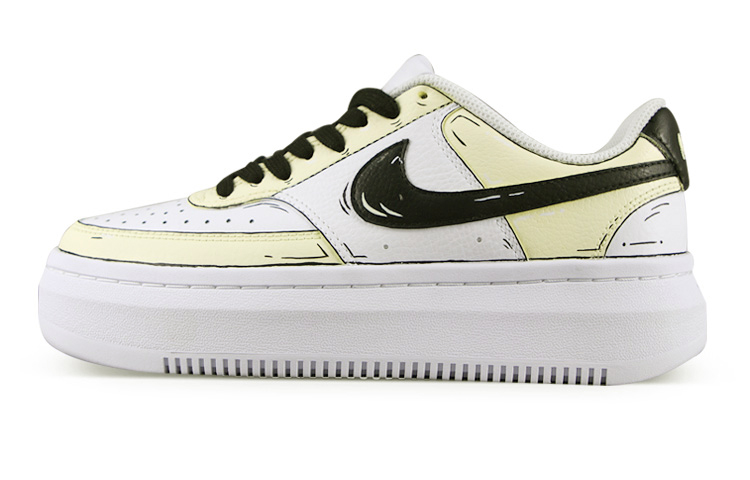 Nike Court Vision 1 Alta Low-Top Skateboard Shoes Women's Yellow White