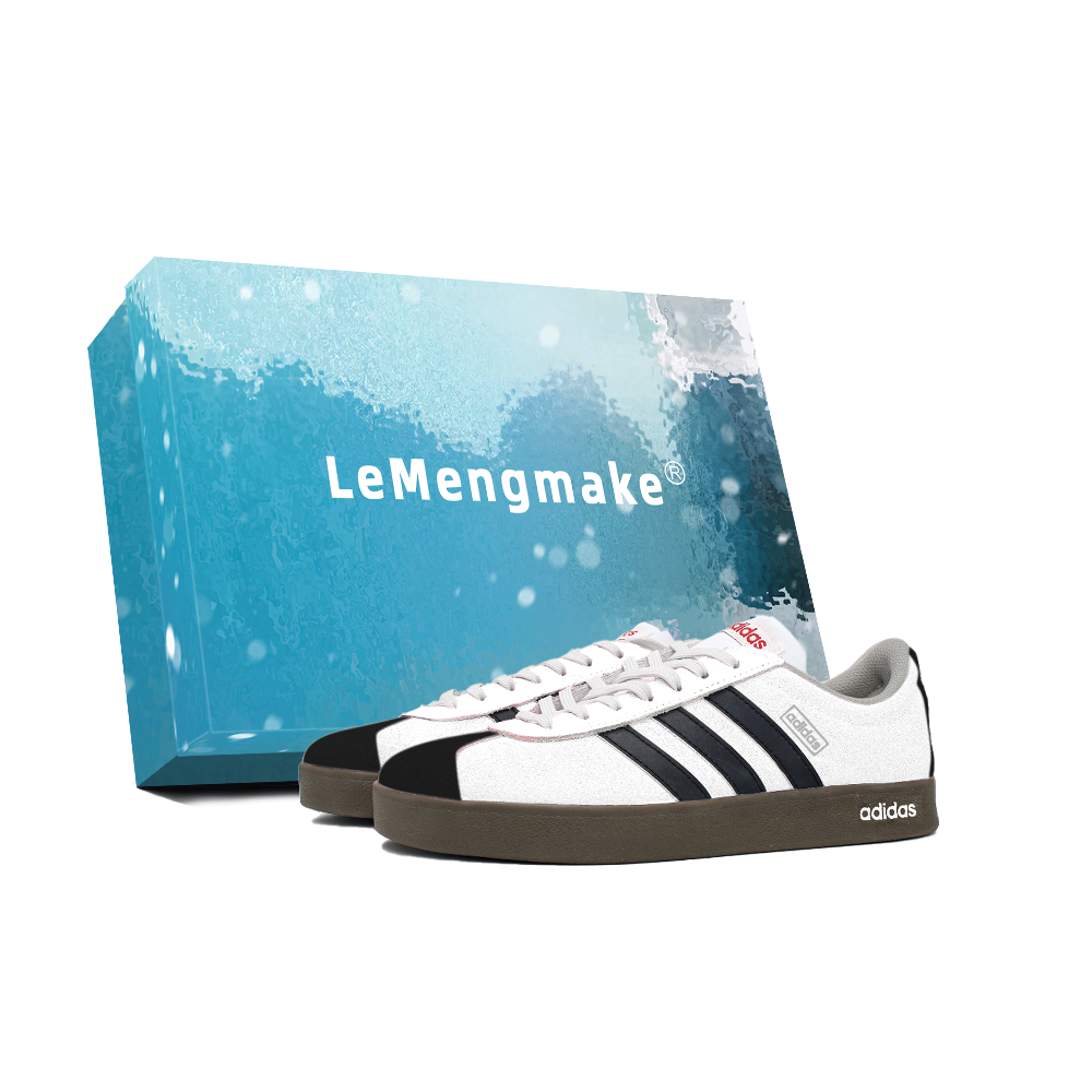 Adidas VL COURT 2.0 Lemon Joy Cushioning, Wear Resistant Low Top Skateboard Shoes Unisex Black White