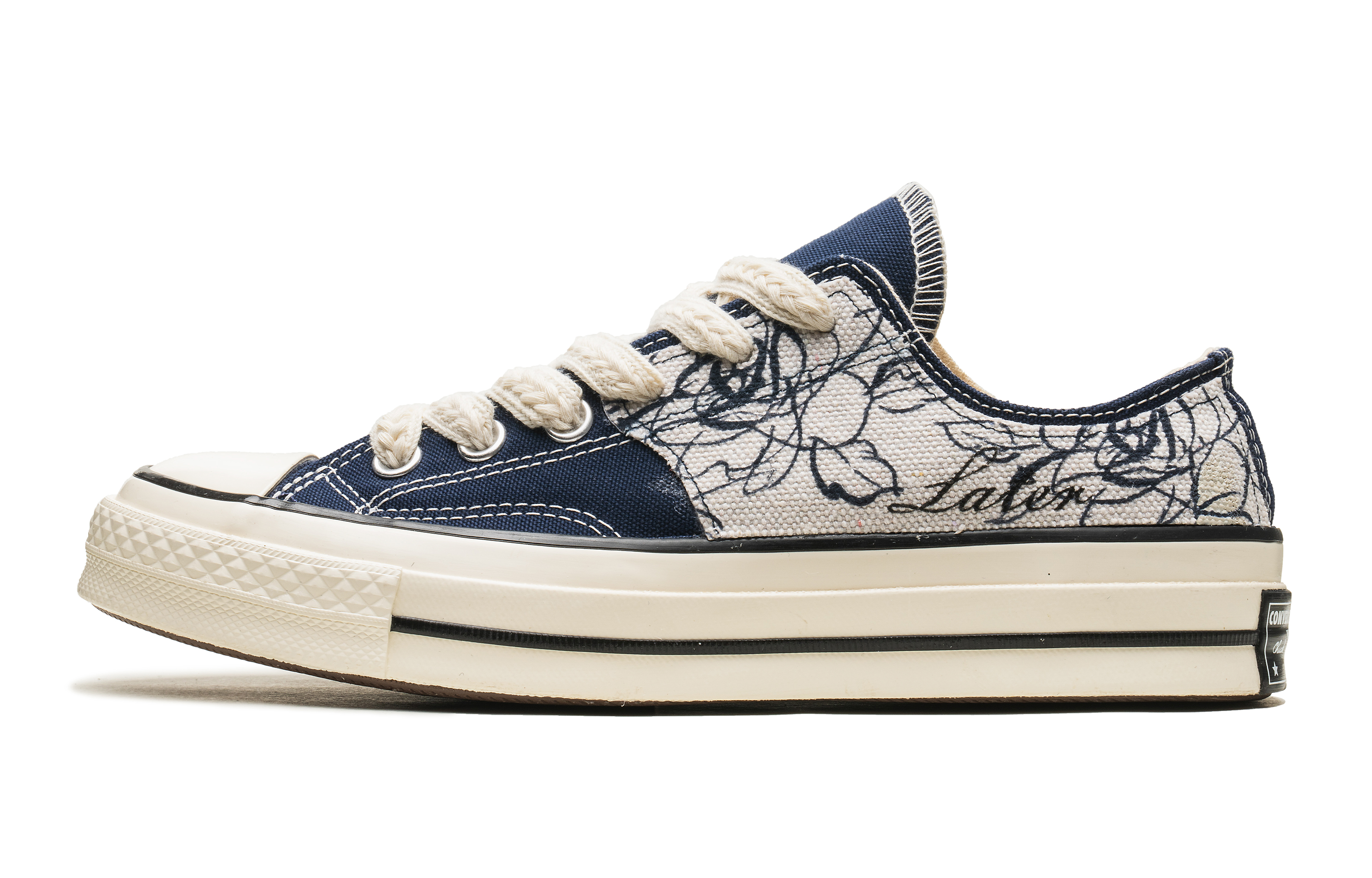 Converse 1970s Desert Rose Anti-Slip Wear-Resistant Low-Top Canvas Shoes Unisex Blue White