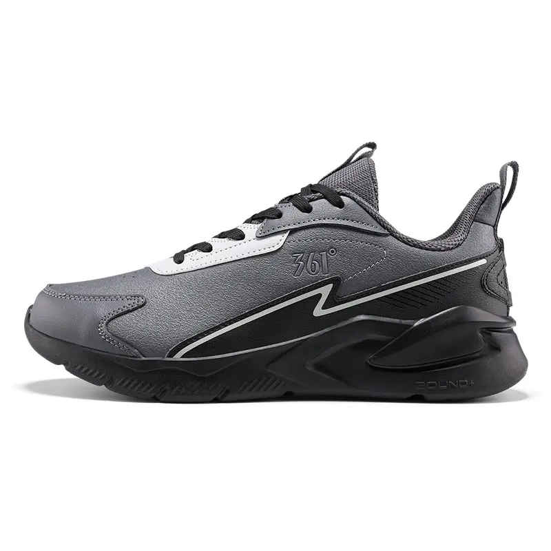 361° Cushioning Wear-Resistant Low-Top Casual Running Shoes Men's Gray Black