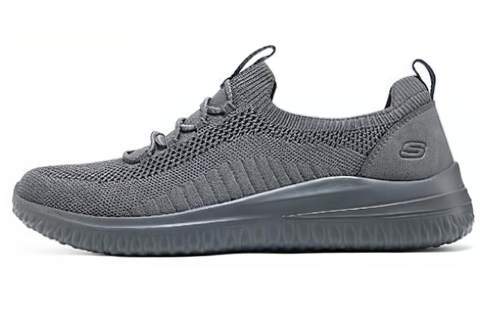 Skechers Cushioning Wear-Resistant Low-Top Casual Shoes Men's Charcoal Gray