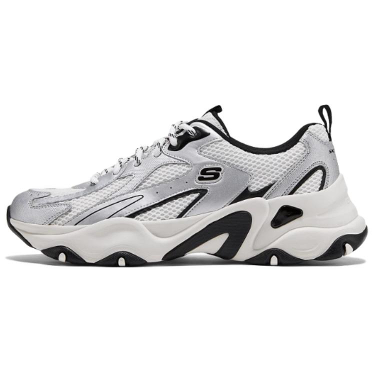Skechers D'LITES 5.0 Abrasion Resistant Breathable Support Low top Chunky Sneakers Men's Silver