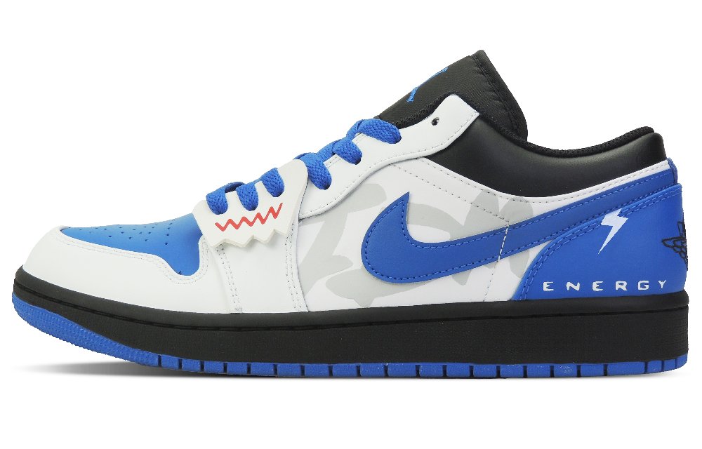 Jordan Air Jordan 1 Energy Shock Wave Low-Top Vintage Basketball Shoes Men's Blue White