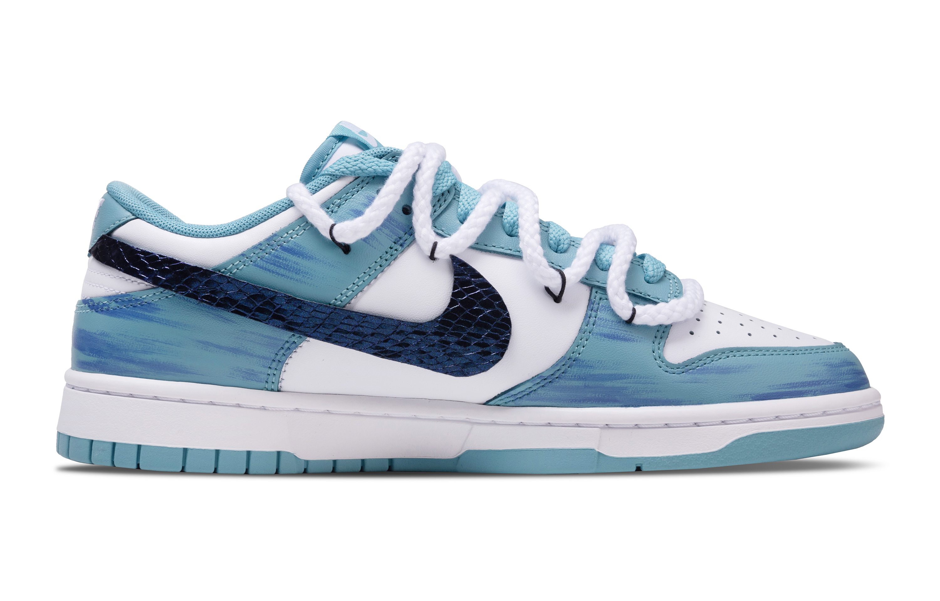 Nike Dunk Azure Blue Abrasion Resistant Low top Skateboard Shoes Unisex Green White