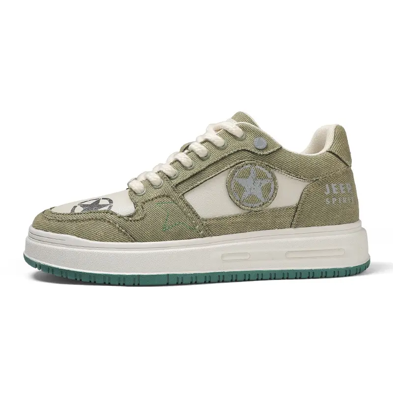JEEP SPIRIT Low Top Skateboard Shoes Men's Dragon Well Green