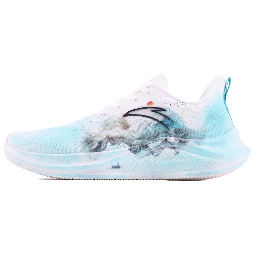 Anta Anti Slip Wear Resistant Low Top Casual Running Shoes Men's White Cyan