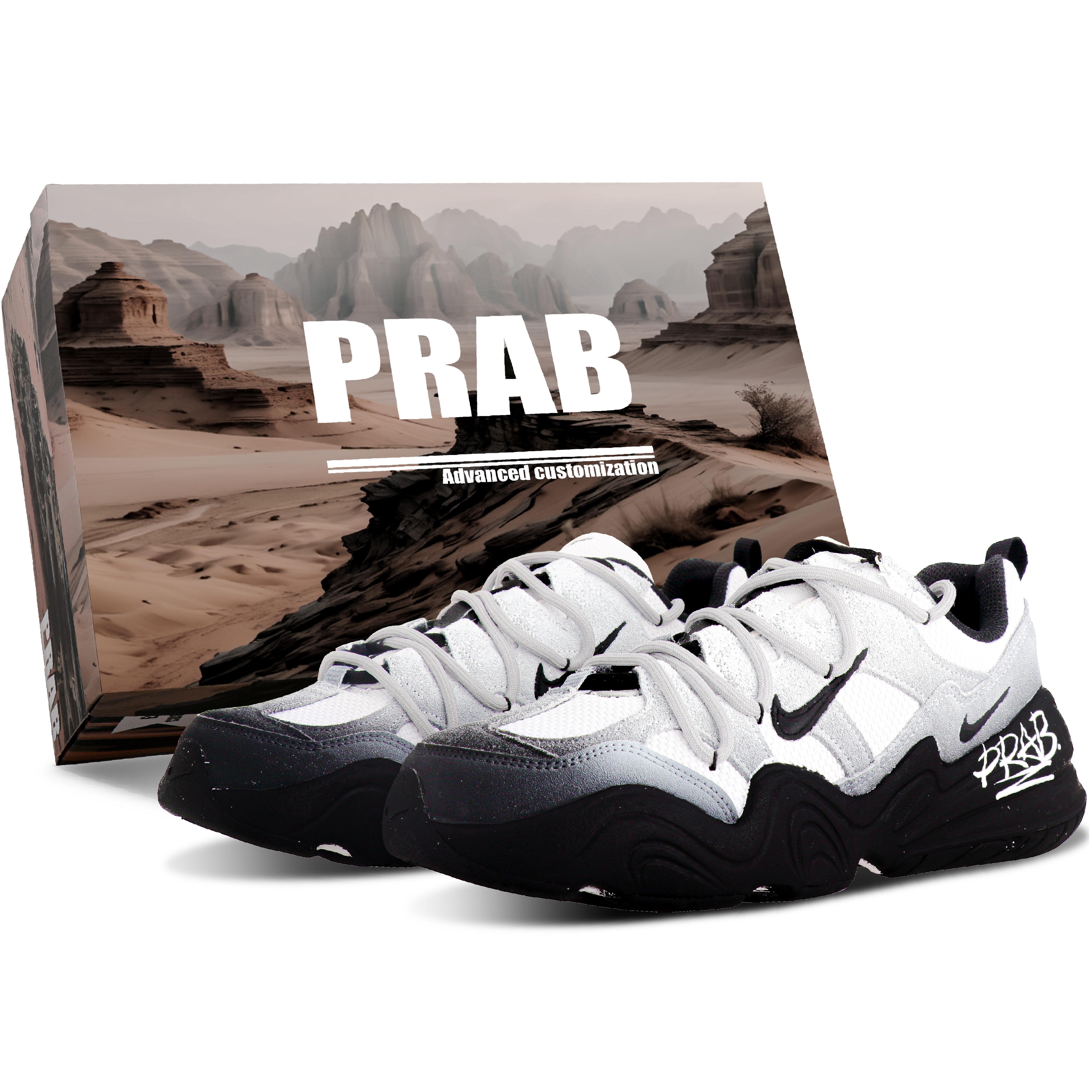 Nike Tech Hera Abrasion Resistant Low top Casual Shoes Unisex Black White