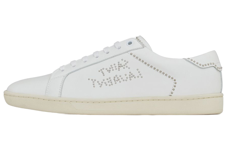 SAINT LAURENT Studded Low Top White Women's