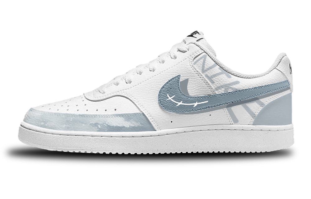 Nike Court Vision 1 Refreshing Joy Non-slip Lightweight Low-Top Skateboard Shoes Men's Blue White