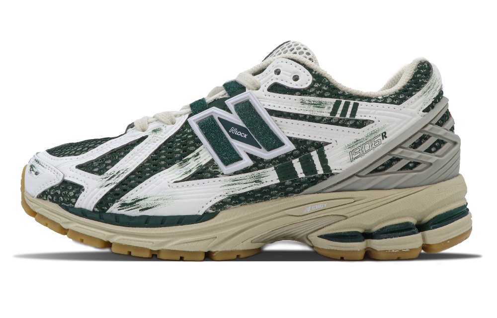 New Balance NB 1906R Anti-Slip Wear-Resistant Breathable Lightweight Low-Top Casual Running Shoes Unisex White Green