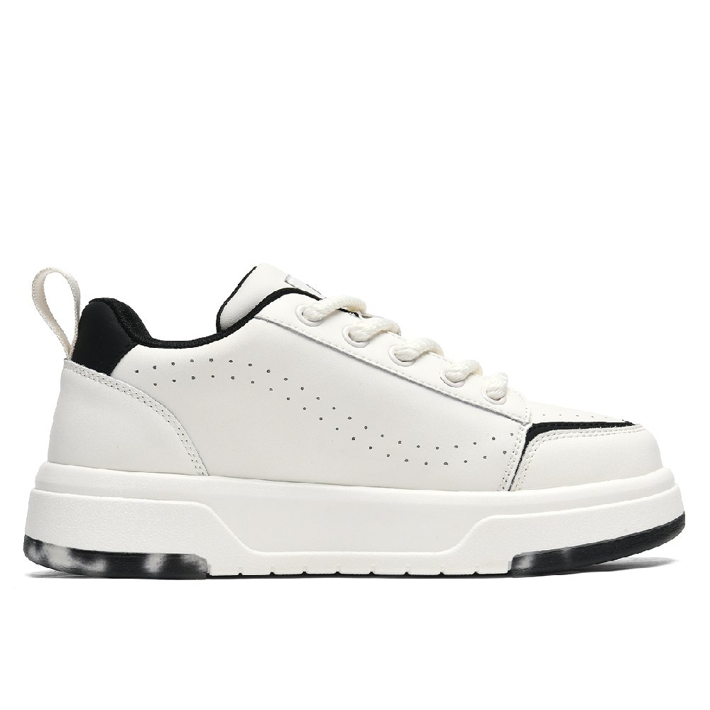 Lee Trendy Versatile, Fashion Minimalist Style White Sneakers Low Top Skateboard Shoes Men's