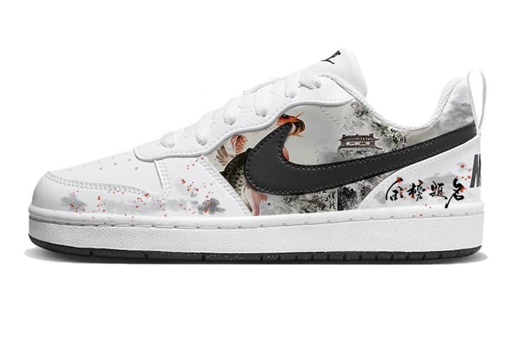Nike Court Borough Low Low-Top Skateboard Shoes GS White Black