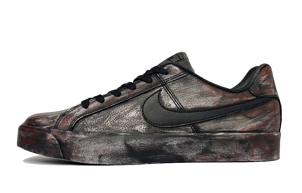 Nike Court Royale Blood Shadow Anti-Slip Wear-Resistant Low-Top Skateboard Shoes Unisex Black Red