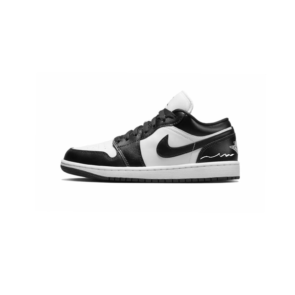 Jordan Air Jordan 1 Cushioning, Wear Resistant Low Top Vintage Basketball Shoes Unisex Black White