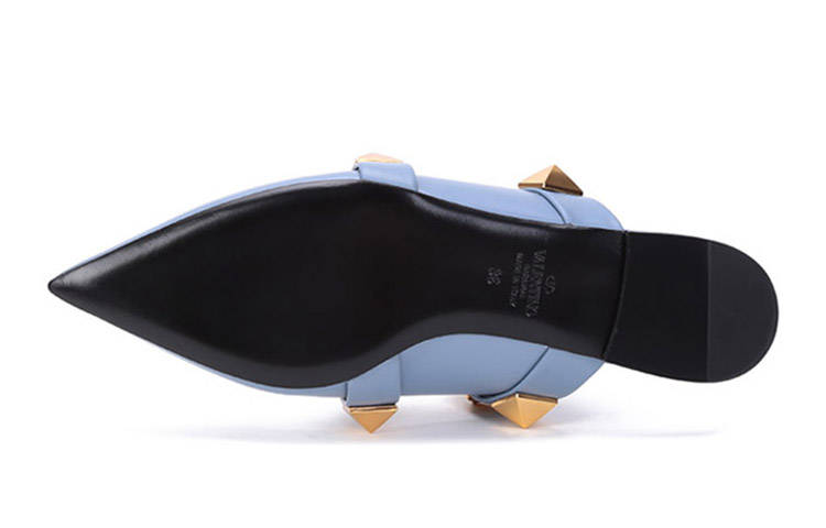 Valentino Roman Stud Casual Single Shoes Women's Light Blue