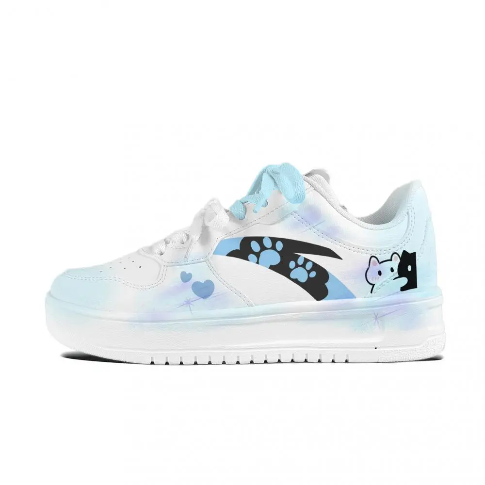 Anta Relaxed Abrasion Resistant Lightweight Slip Resistant Low top Skateboard Shoes Unisex Light Blue