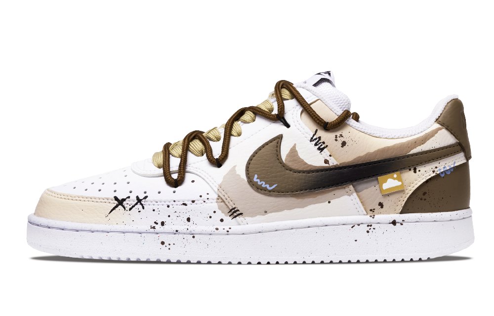 Nike Court Vision 1 Low Top Skateboard Shoes Men's Brown