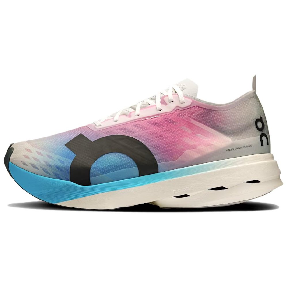 On Cloudboom Strike Abrasion Resistant Low Top Running Shoes Men's Pink Blue
