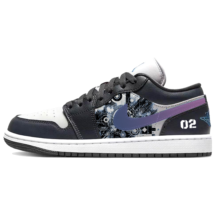 JORDAN Air JORDAN 1 Vintage Basketball Shoes Unisex Low Top Gray/Black