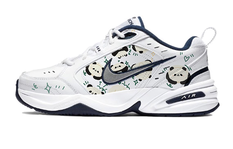 Nike Air Monarch 4 Anti-Slip Wear-Resistant Low-Top Chunky Sneakers Unisex Blue White