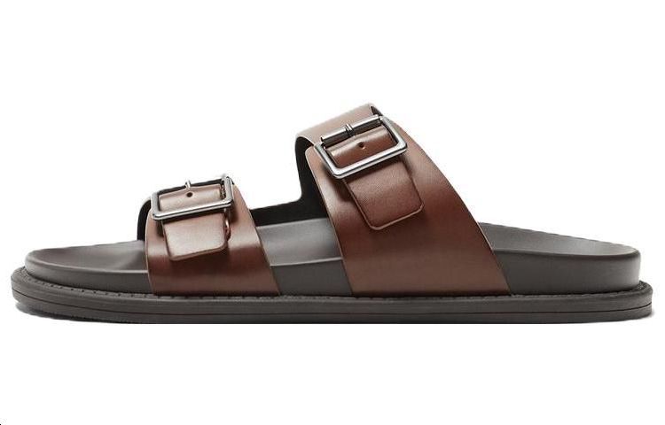 ZARA Quiet Slide Slippers Men's Brown