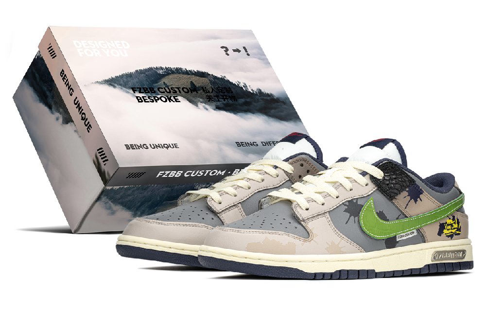 Nike Dunk Anti-Slip Wear-Resistant Low-Top Skateboard Shoes Men's Green Brown