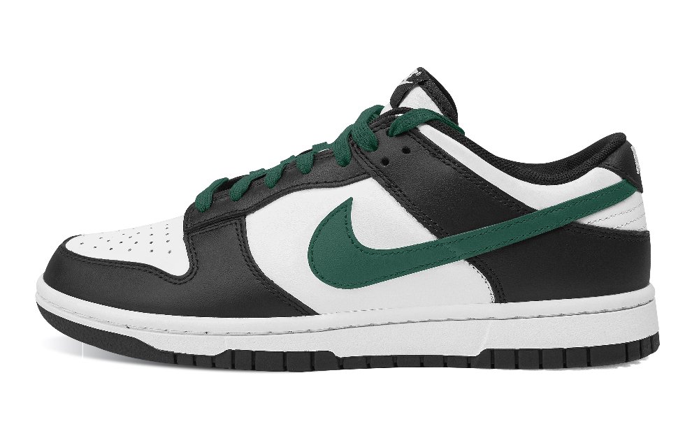 Nike Dunk Anti-Slip Wear-Resistant Low-Top Skateboard Shoes Unisex Black White Green